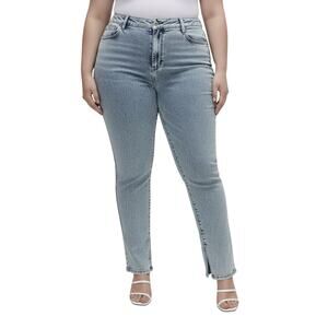 Good American Good Boy Slit Jeans Indigo Women Size 28 NWT